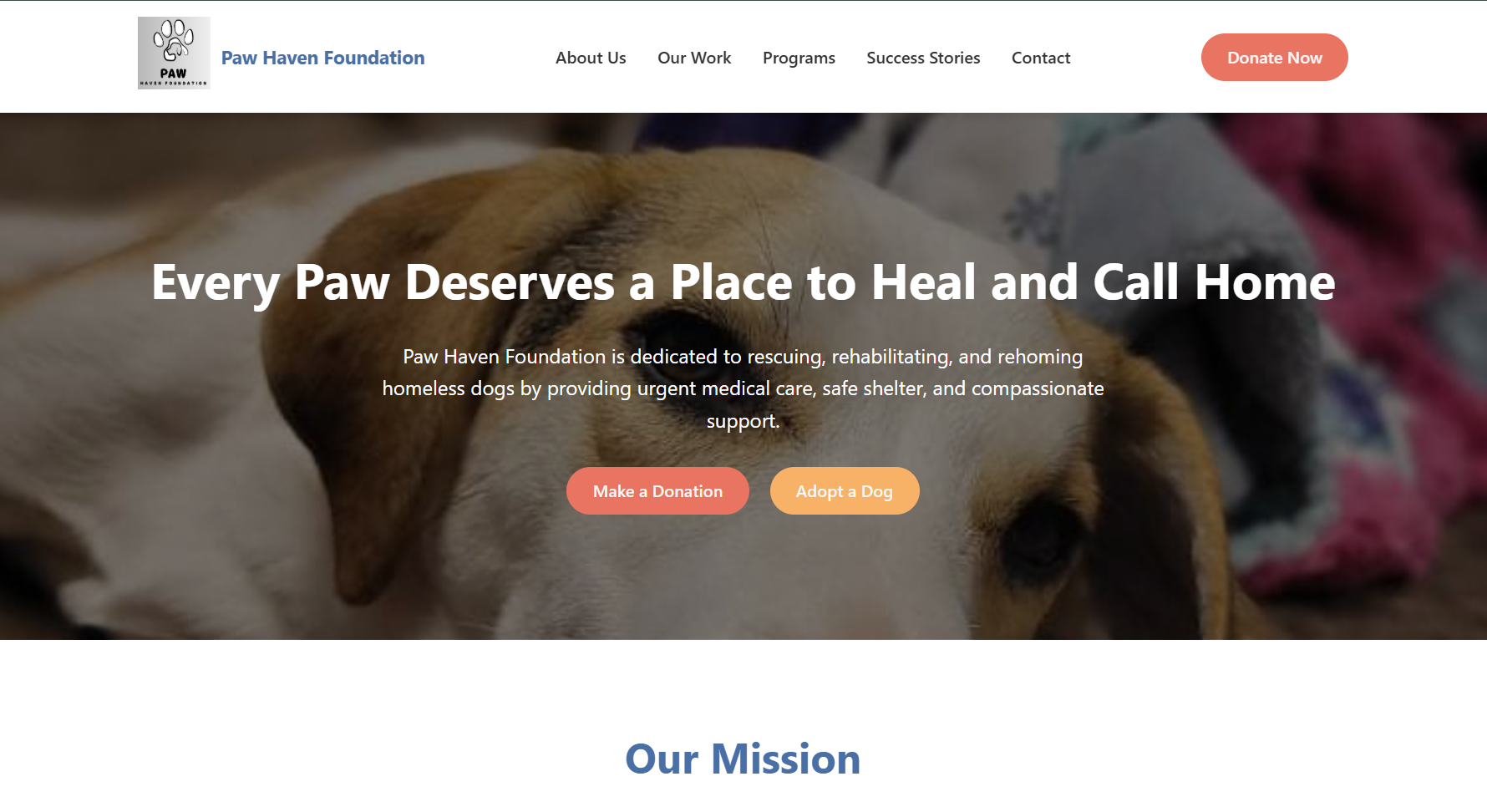 Paw Haven Foundation Website
